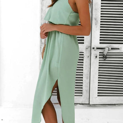 Tied Side Slit Midi Cami Dress - Image 2