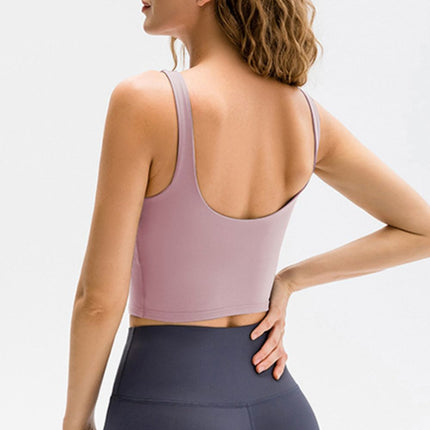 Cropped Scoop Neck Active Tank Top - Image 9