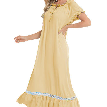 Lace Detail Short Sleeve Lounge Dress - Image 23