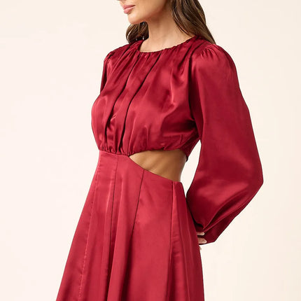 Mittoshop Satin Side Cutout Detail Mini Dress - Image 2