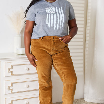 Simply Love US Flag Graphic Cuffed Sleeve T-Shirt - Image 8