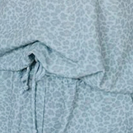 Leopard Notched Top and Drawstring Shorts Lounge Set - Image 3