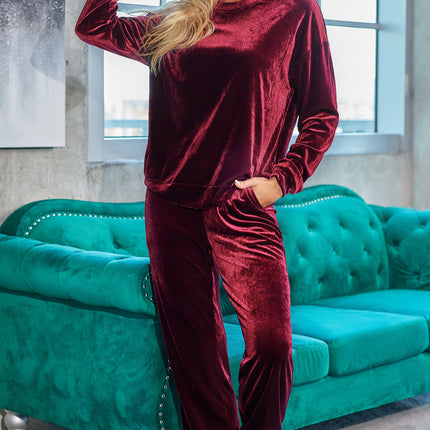 Long Sleeve Top and Pants Lounge Set - Image 3