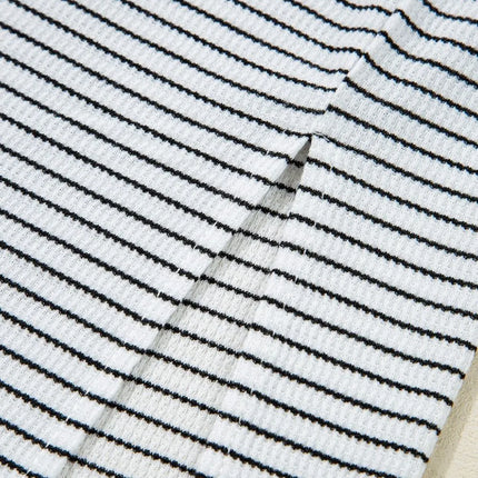 Stripe Crisscross Side Slits Slim Fit Sleeveless Midi Dress - Image 11