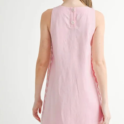 MABLE Linen Mix Side Ric Rac A-Line Mini Dress - Image 4