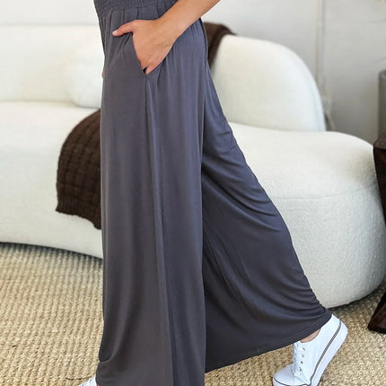 Basic Bae Full Size Smocked Wide Waistband Wide Leg Pants - Image 6
