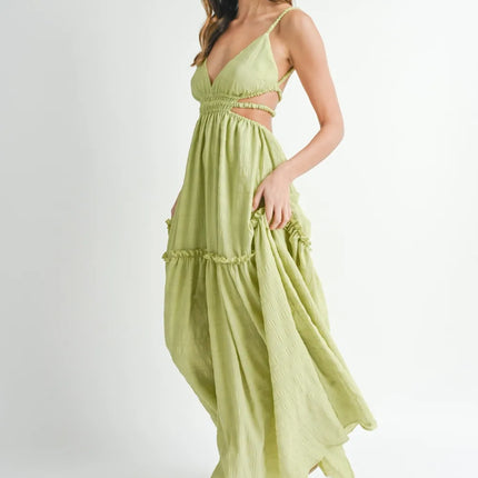 MABLE Cutout Waist Backless Maxi Dress - Image 3