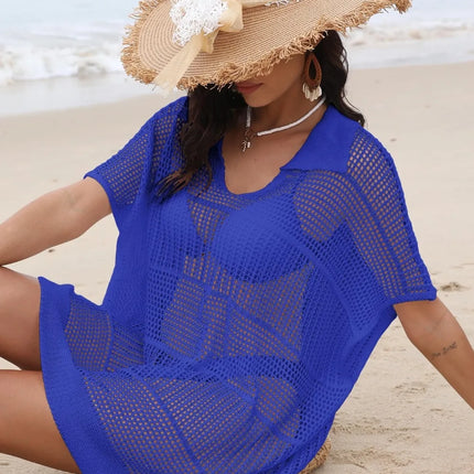 Hollow Out Collared Neck Cover-Up - Image 28