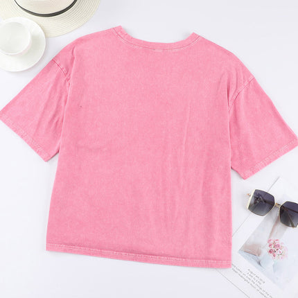 Round Neck Dropped Shoulder Top with Pocket - Image 3