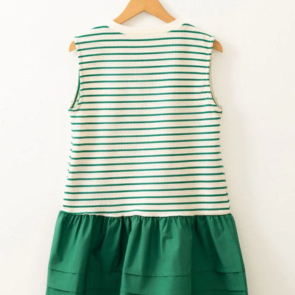 Stripe Woven Sleeveless Mini Dress - Image 8