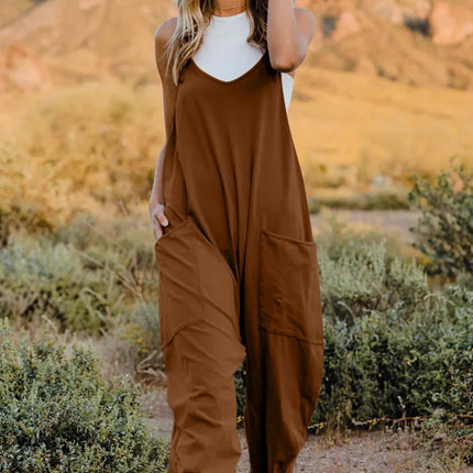 Double Take Full Size V-Neck Sleeveless Jumpsuit with Pockets - Image 7