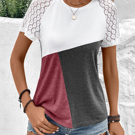 Ivy Lane Color Block Raglan Sleeve Round Neck Tee - Image 14