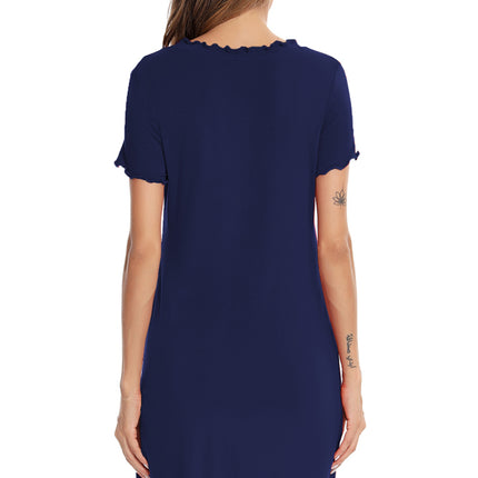 Round Neck Short Sleeve Lounge Dress - Image 14