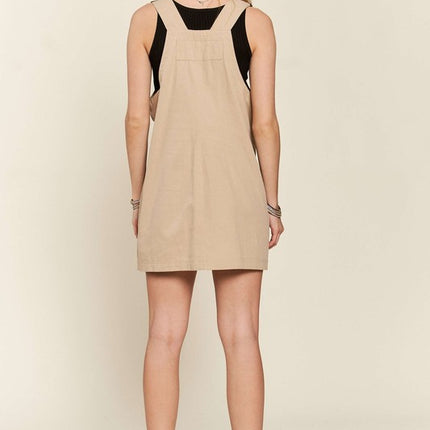 ADORA Adjustable Wide Strap Square Neck Overall Dress - Image 8