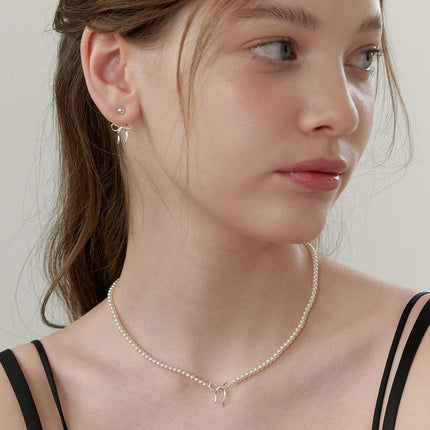 Copper Pearls Bow Necklace - Image 3