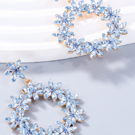 Rhinestone Flower Dangle Earrings - Image 14