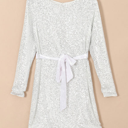 Sequin Tie Front T-Shirt Dress - Image 1