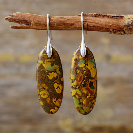 Natural Stone Copper Dangle Earrings - Image 4