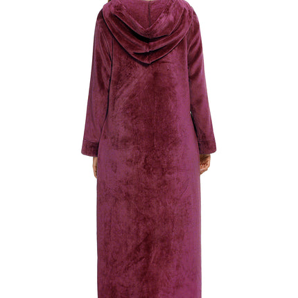 Zip Front Hooded Night Dress with Pockets - Image 12