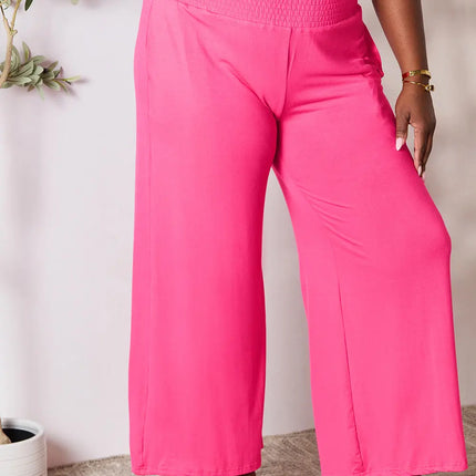 Basic Bae Full Size Smocked Wide Waistband Wide Leg Pants - Image 16