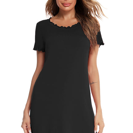 Round Neck Short Sleeve Lounge Dress - Image 9