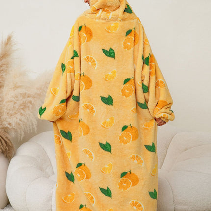 Fuzzy Pocketed Long Sleeve Hooded Lounge Dress - Image 27