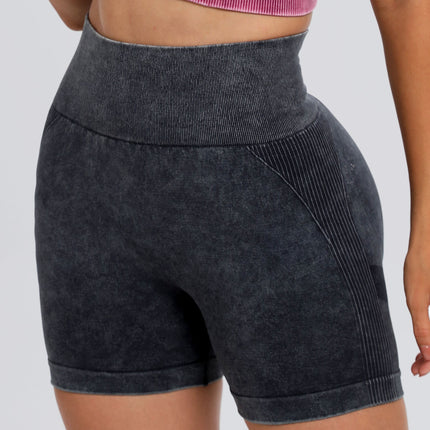 Washed High Waist Active Shorts - Image 1