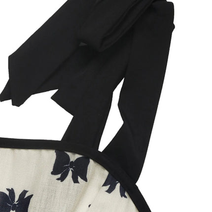 Bow Print Tie Shoulder Dress - Image 6