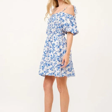 Off Shoulder Bubble Sleeve Dress - Image 6