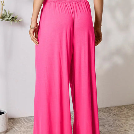 Basic Bae Full Size Smocked Wide Waistband Wide Leg Pants - Image 15