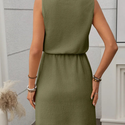 Waffle-Knit Drawstring Mini Tank Dress - Image 19