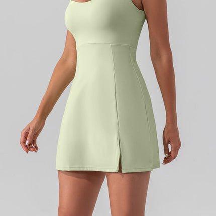 Square Neck Sleeveless Slit Mini Active Dress - Image 5