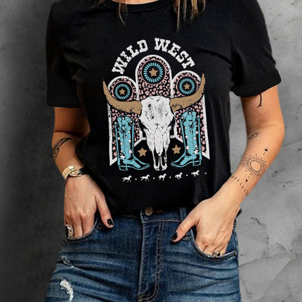WILD WEST Graphic Short Sleeve Tee Shirt - Image 3