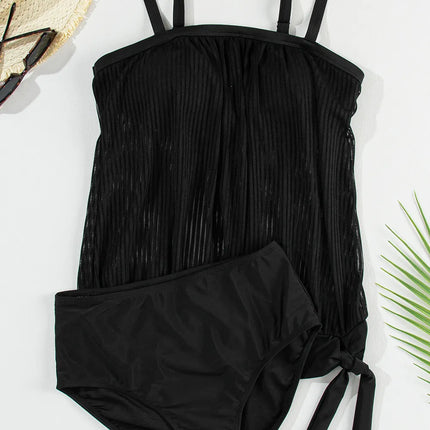 Square Neck Spaghetti Strap Tankini Set - Image 10