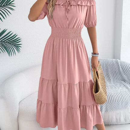 Smocked Off-Shoulder Tiered Dress - Image 4