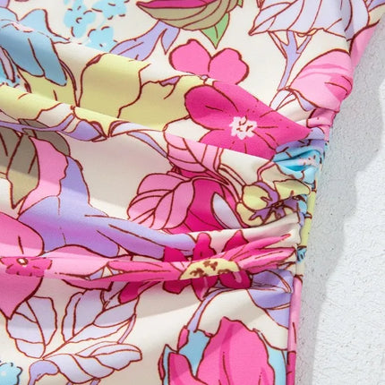 Floral Ruffle Trim Tummy Control One Piece Swimsuit - Image 8