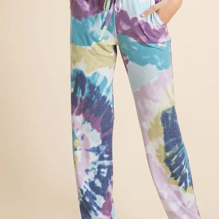 BiBi Tie Dye French Terry Casual Pants - Image 1