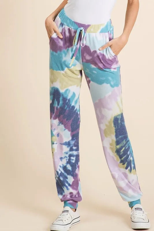 BiBi Tie Dye French Terry Casual Pants