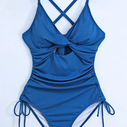 Cutout V-Neck Spaghetti Strap One-Piece Swimwear - Image 4