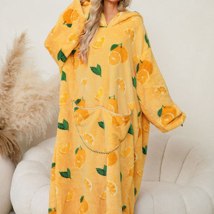 Fuzzy Pocketed Long Sleeve Hooded Lounge Dress - Image 28