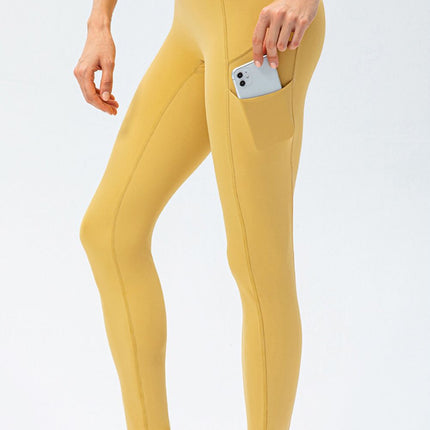 Full Size Slim Fit High Waist Long Sports Pants with Pockets - Image 2