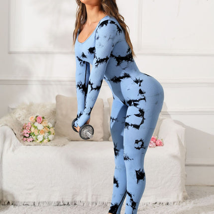 Scoop Neck Long Sleeve Active Jumpsuit - Image 10