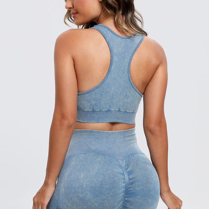 3 Piece Washed Square Neck Wide Strap Active Set - Image 3