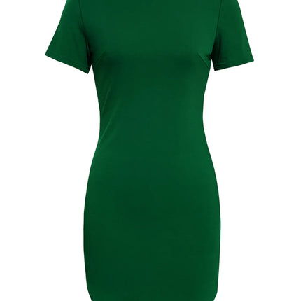 Round Neck Short Sleeve Mini Tee Dress - Image 15