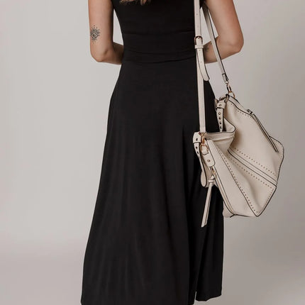 Side Slit Scoop Neck Wide Strap Dress - Image 10