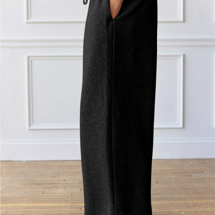 Drawstring Wide Leg Active Pants - Image 2