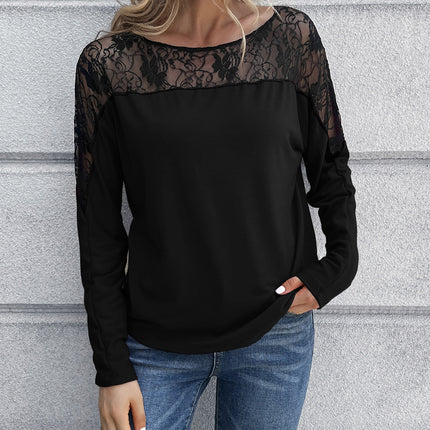 Ivy Lane Lace Long Sleeve Round Neck Tee - Image 6