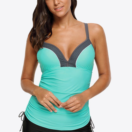 Contrast Sweetheart Neck Swim Cami - Image 4
