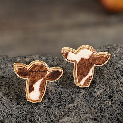 Bull Head Alloy Stud Earrings - Image 1