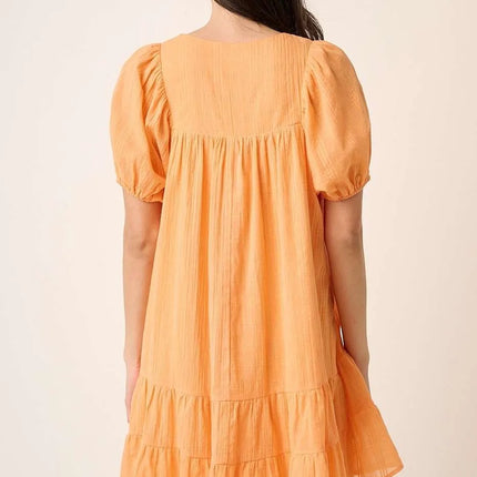 Mittoshop Tassel Tie Plaid Gauze Short Sleeve Mini Dress - Image 6